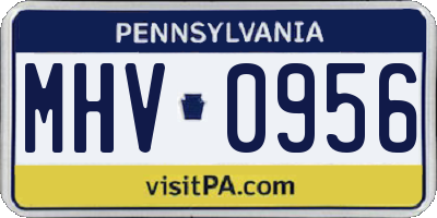 PA license plate MHV0956
