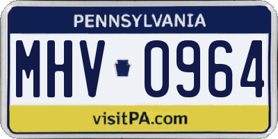 PA license plate MHV0964