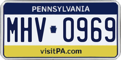 PA license plate MHV0969