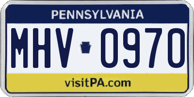 PA license plate MHV0970