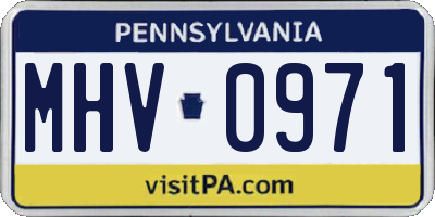 PA license plate MHV0971