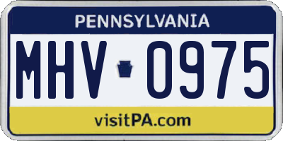 PA license plate MHV0975