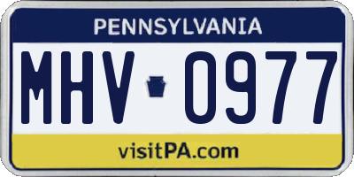 PA license plate MHV0977