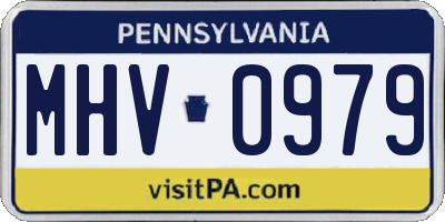 PA license plate MHV0979