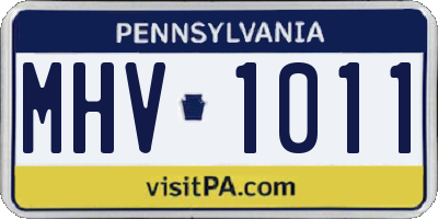 PA license plate MHV1011