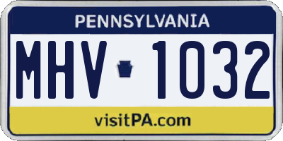 PA license plate MHV1032