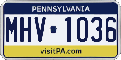 PA license plate MHV1036