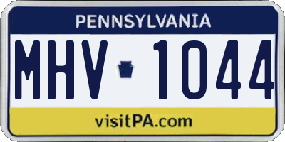PA license plate MHV1044