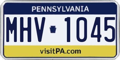 PA license plate MHV1045