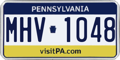 PA license plate MHV1048