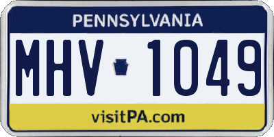 PA license plate MHV1049
