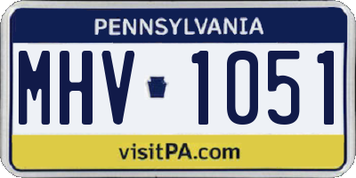 PA license plate MHV1051