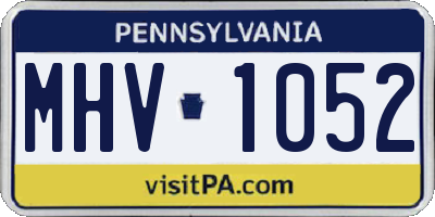 PA license plate MHV1052
