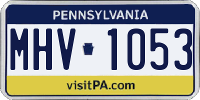 PA license plate MHV1053