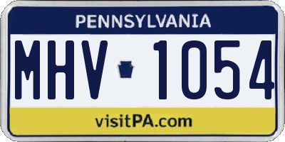 PA license plate MHV1054