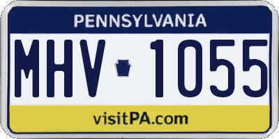 PA license plate MHV1055
