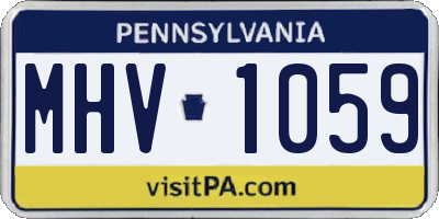 PA license plate MHV1059