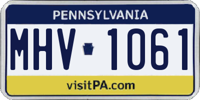 PA license plate MHV1061