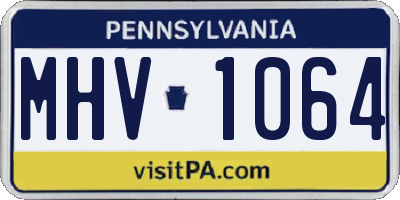 PA license plate MHV1064
