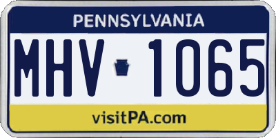 PA license plate MHV1065