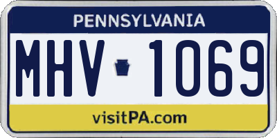 PA license plate MHV1069