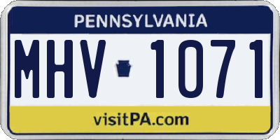 PA license plate MHV1071