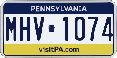 PA license plate MHV1074