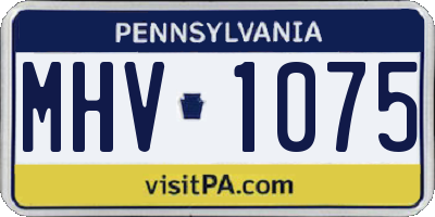 PA license plate MHV1075