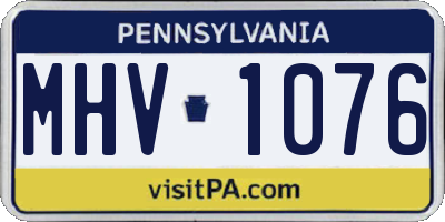 PA license plate MHV1076