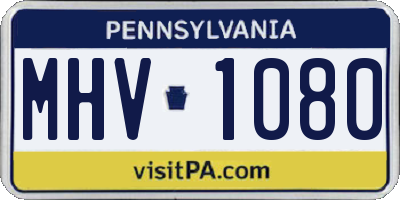PA license plate MHV1080