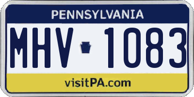 PA license plate MHV1083