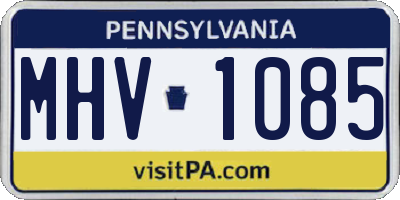 PA license plate MHV1085