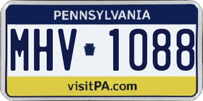 PA license plate MHV1088