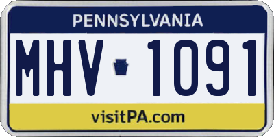 PA license plate MHV1091