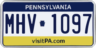 PA license plate MHV1097