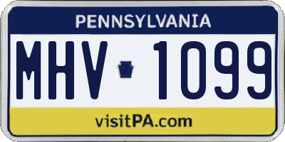PA license plate MHV1099