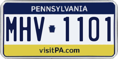 PA license plate MHV1101