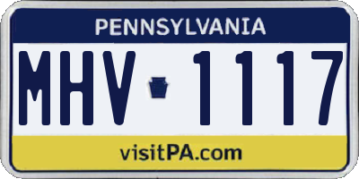 PA license plate MHV1117
