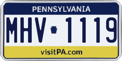 PA license plate MHV1119