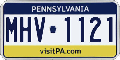PA license plate MHV1121