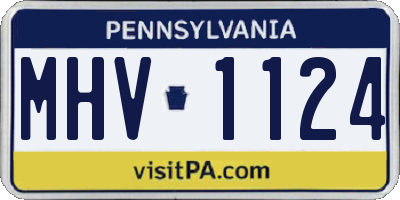 PA license plate MHV1124