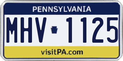 PA license plate MHV1125