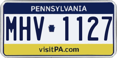PA license plate MHV1127