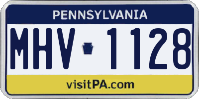 PA license plate MHV1128