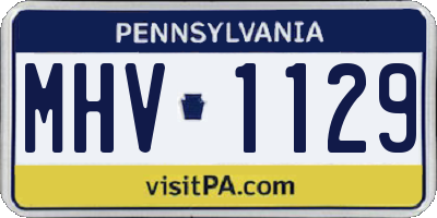 PA license plate MHV1129