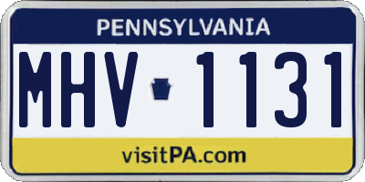 PA license plate MHV1131