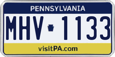 PA license plate MHV1133