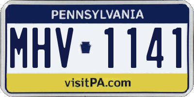 PA license plate MHV1141