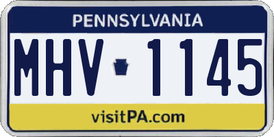 PA license plate MHV1145