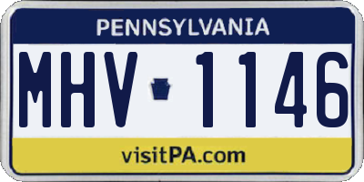 PA license plate MHV1146